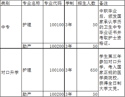 重慶市南丁衛(wèi)生學校招生計劃
