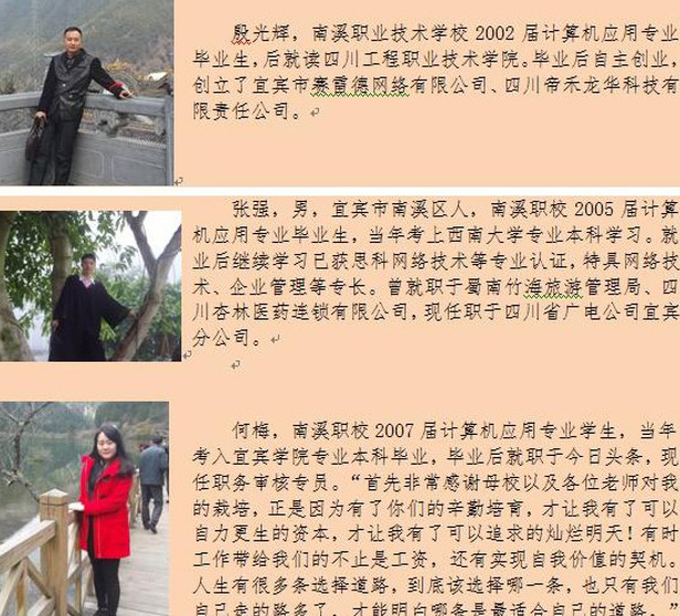 宜賓市南溪職業(yè)技術(shù)學(xué)校計(jì)算機(jī)專業(yè)優(yōu)秀畢業(yè)生（1）