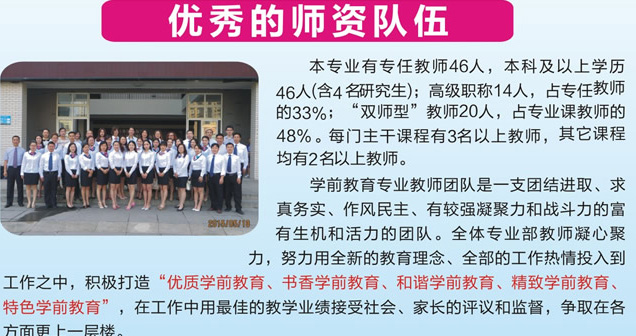 宜賓市南溪職業(yè)技術學校學前教育專業(yè)師資隊伍